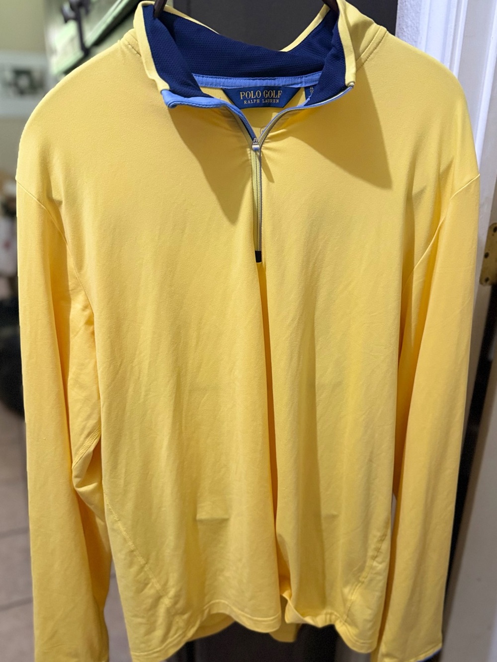 Ralph Lauren Polo Golf Yellow and Royal Blue Quarter-Zip Pullover
